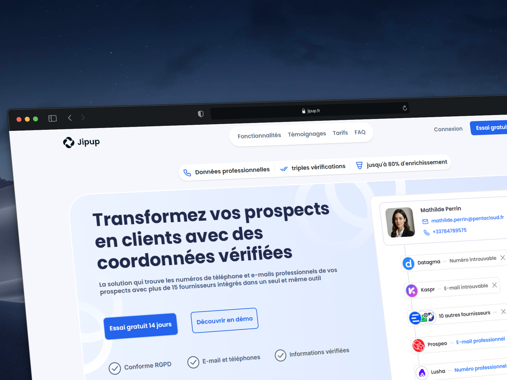 Refonte de la landing page de Jipup